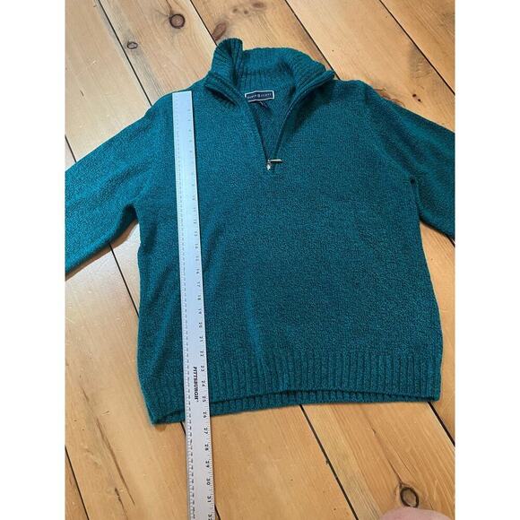 NWT! Karen Scott 1/4 Zip Pull Over Sweater. Soft think. Shimmer. Teal. Size XL - Picture 7 of 7